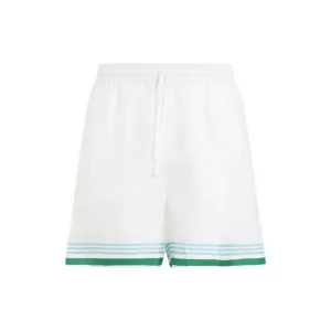 White Drawstring Silk Shorts