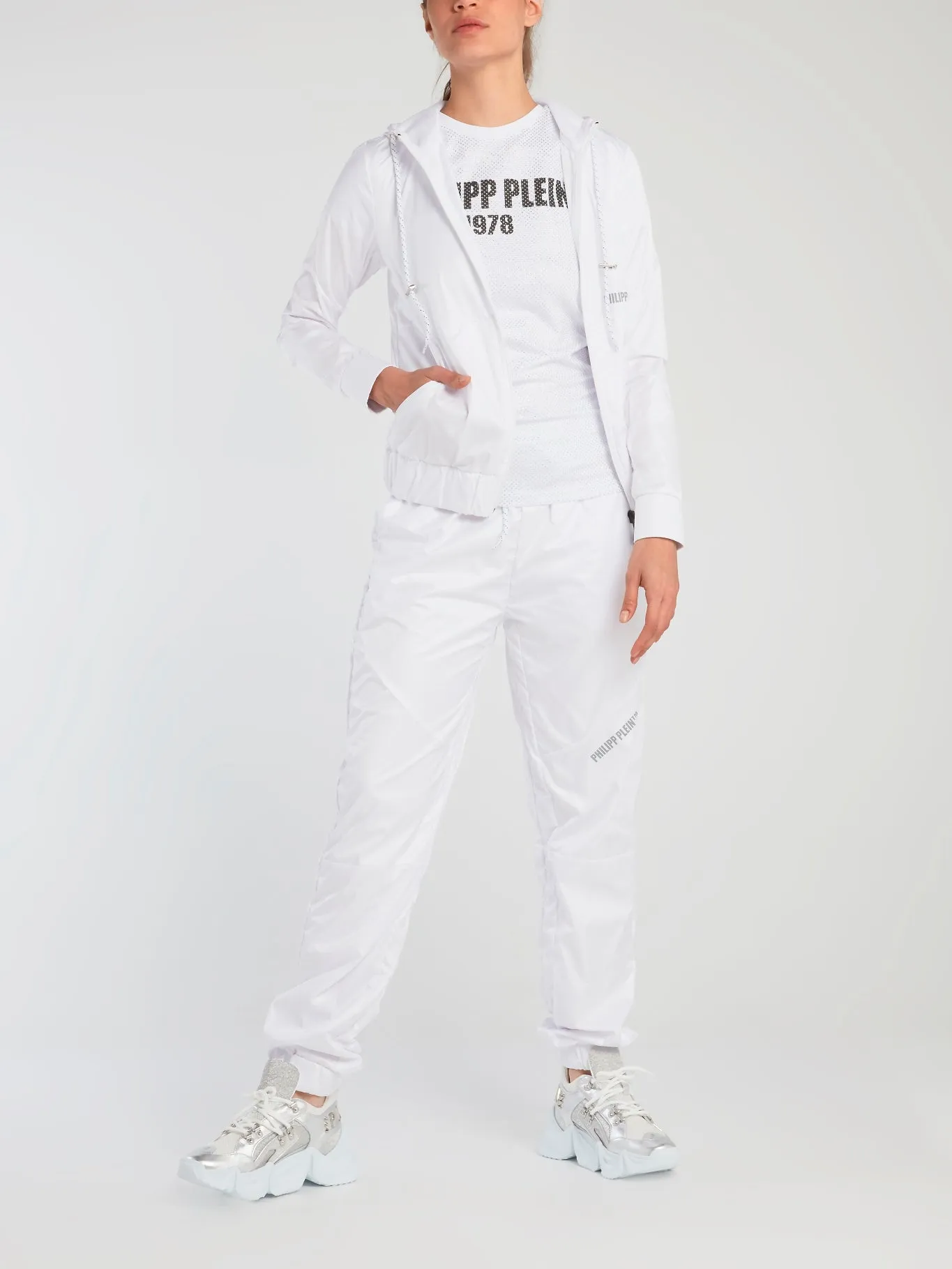 White Nylon Track Jacket