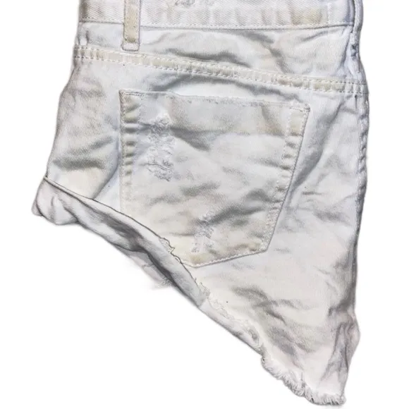 White One Teaspoon Distressed Bronzed Bandit Shorts