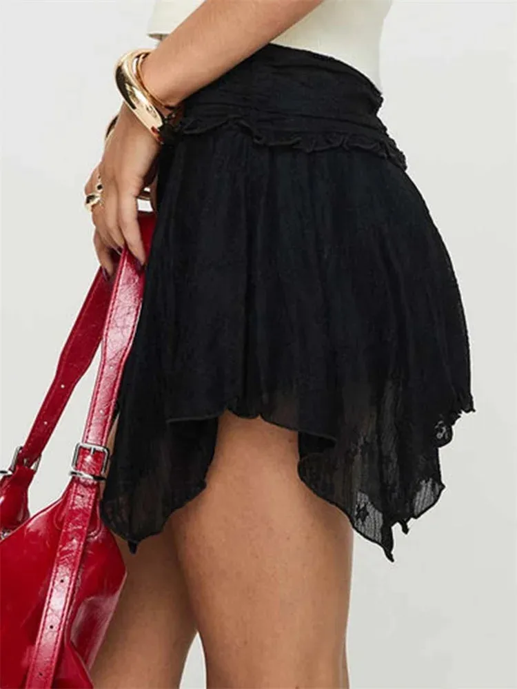 White Ruffle Mini Skort