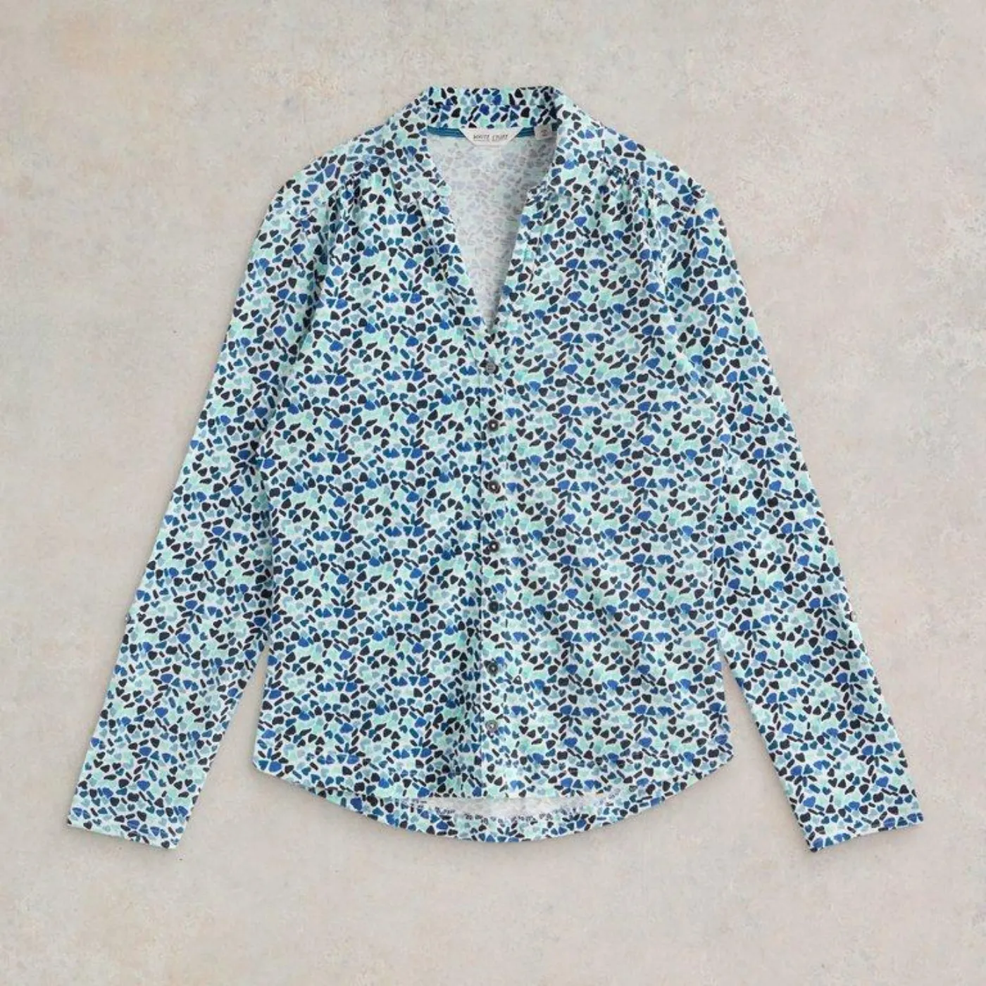 White Stuff Annie Blue Multi Jersey Shirt
