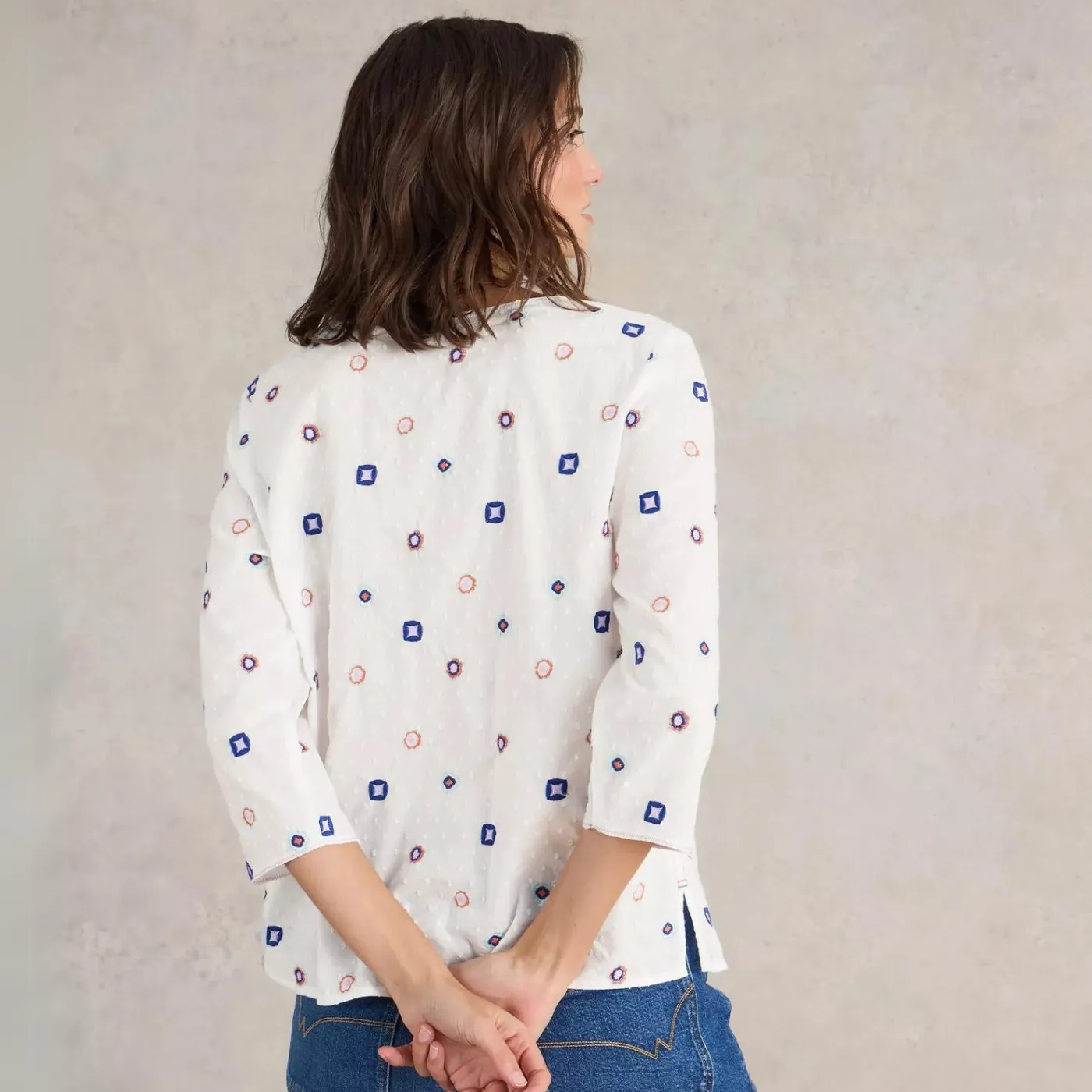 Whitestuff Rae Organic Cotton Top | Ivory