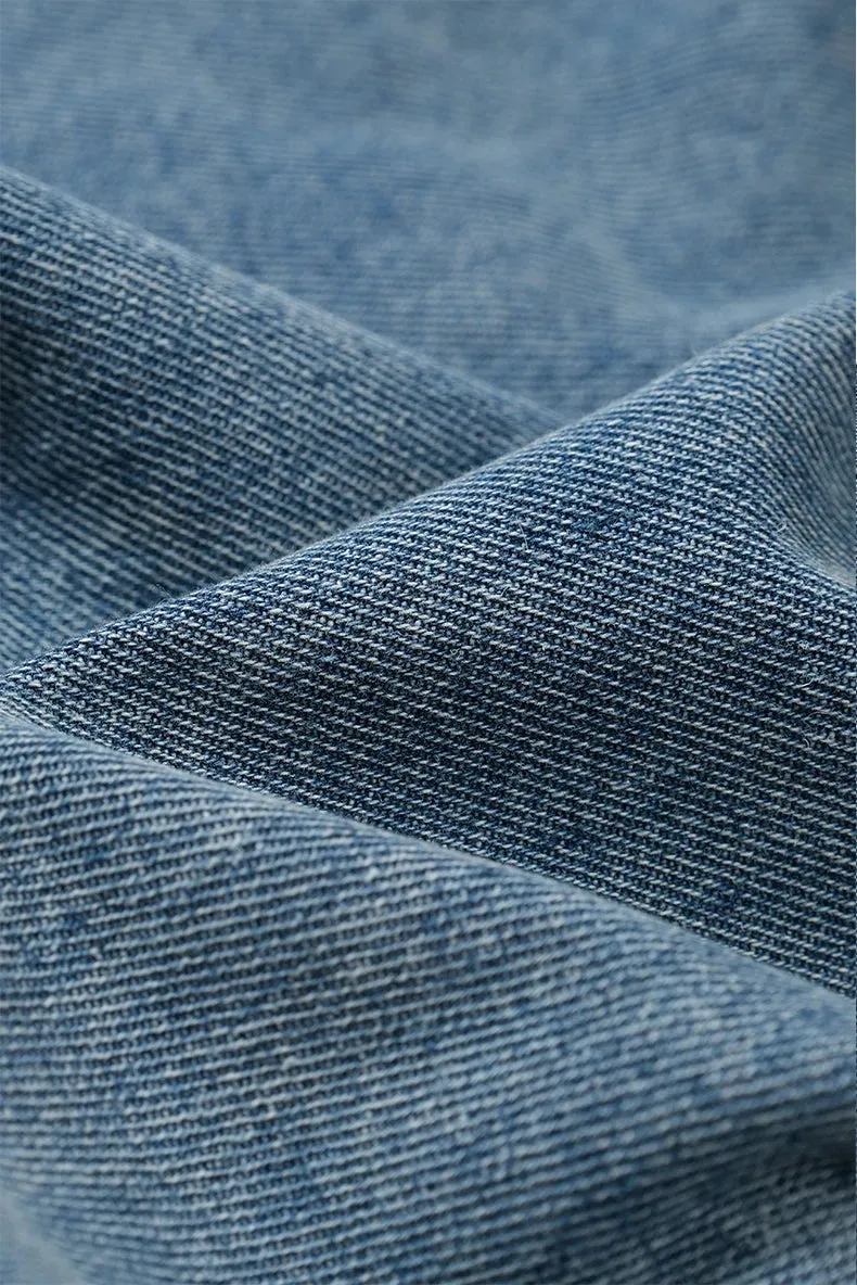 Wide Baggy Washed Straight Jeans