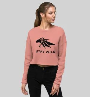 Women Activewear UI Stay Wild Lion Crop Sweatshirt