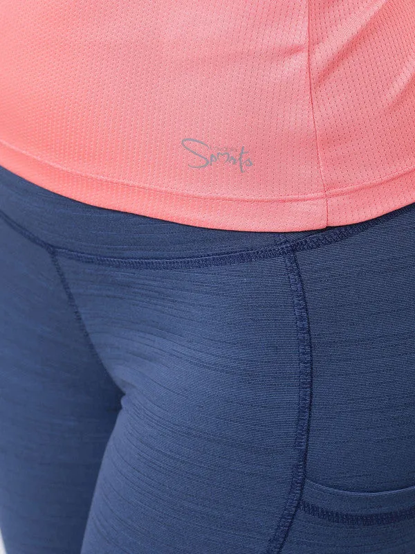 Women Coral Pink Solid Top-RACER BACK MK-CP