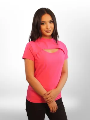Women Cut Out Tops Half Sleeve