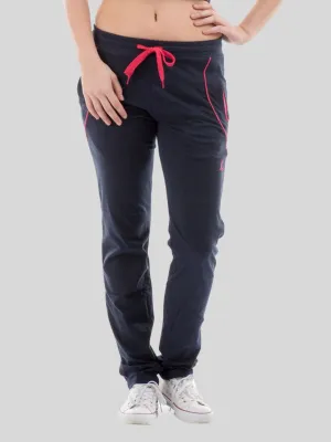 Women Navy Blue Solid Track Pants & Joggers_ NEO CLASSIC TRACK_N. Blue