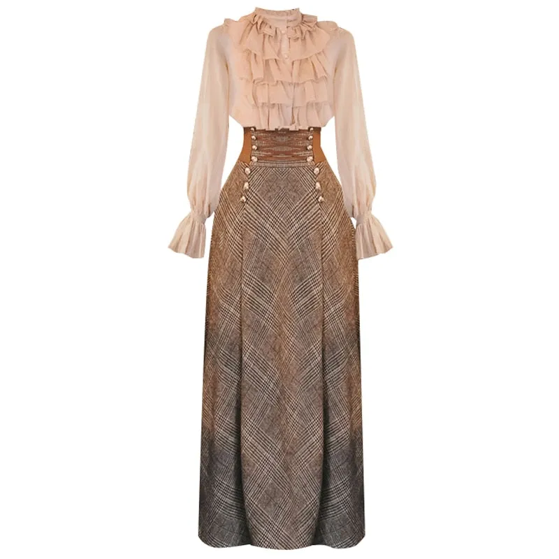 Women Two Piece Outfits Sweater Skirt
