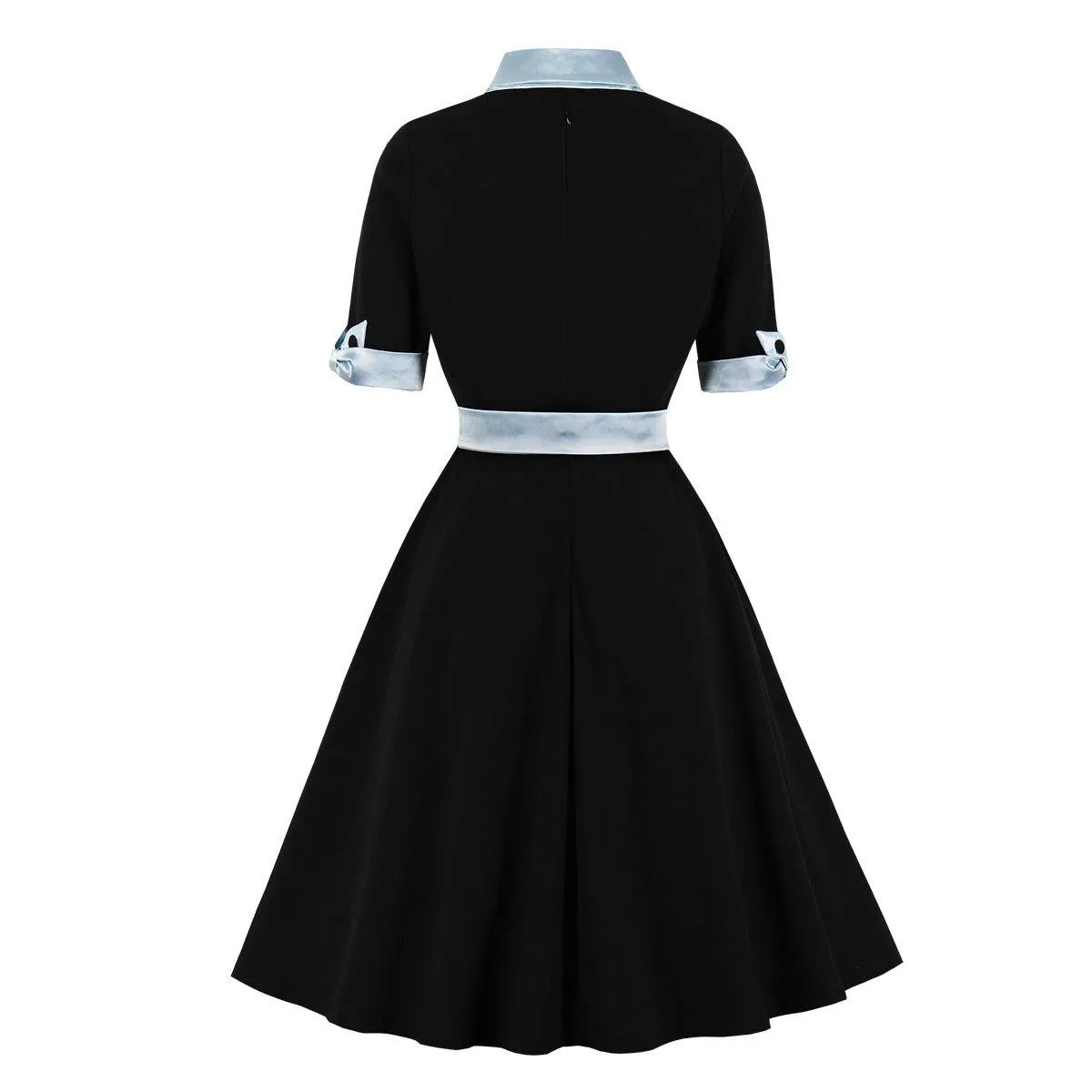 Women Vintage Short Sleeves Midi Dresses
