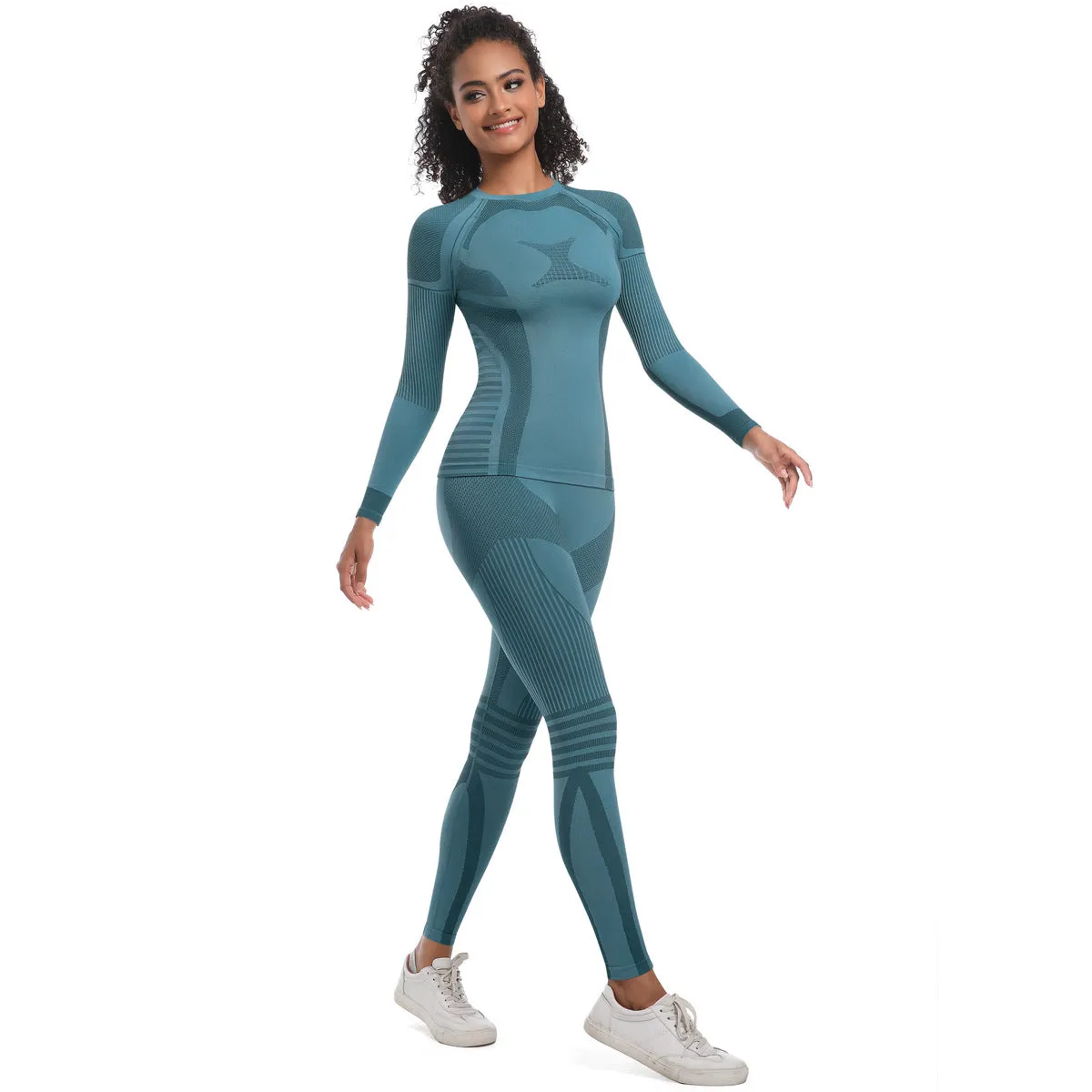 Women Wicking Thermal Sports Ski Yoga Two Piece Pant Sets