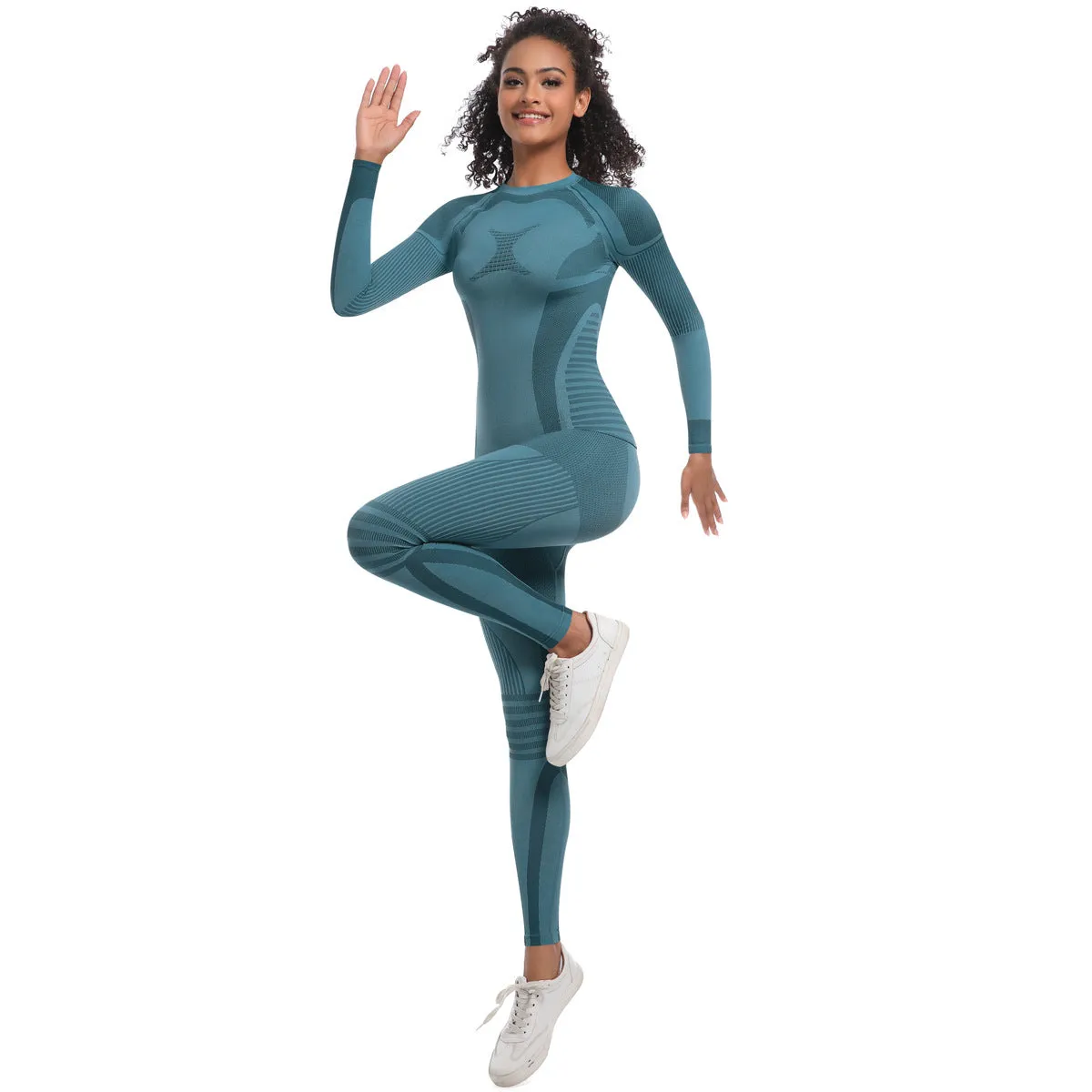 Women Wicking Thermal Sports Ski Yoga Two Piece Pant Sets