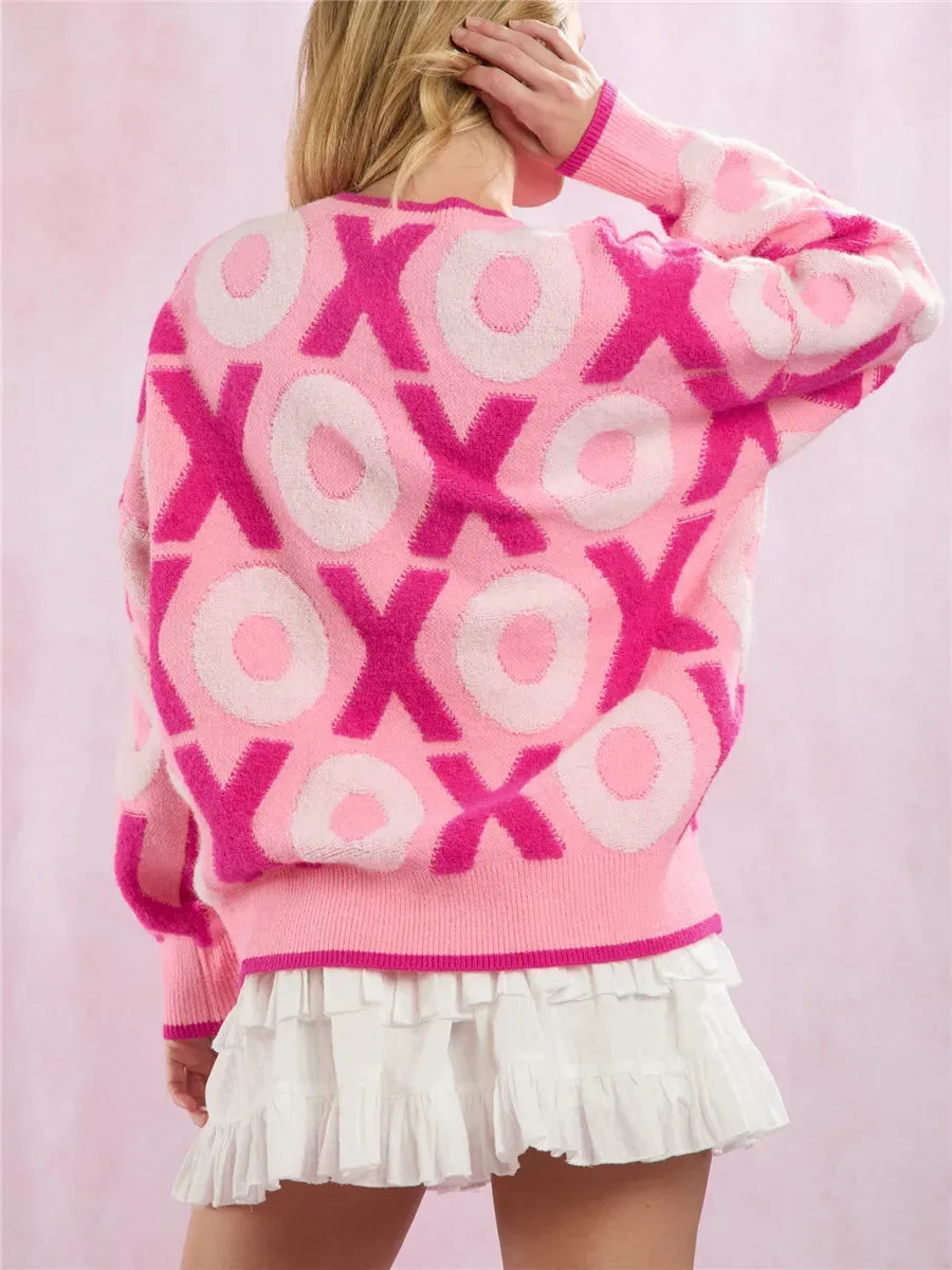Women’s Heart Jacquard Knit Sweater