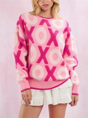 Women’s Heart Jacquard Knit Sweater