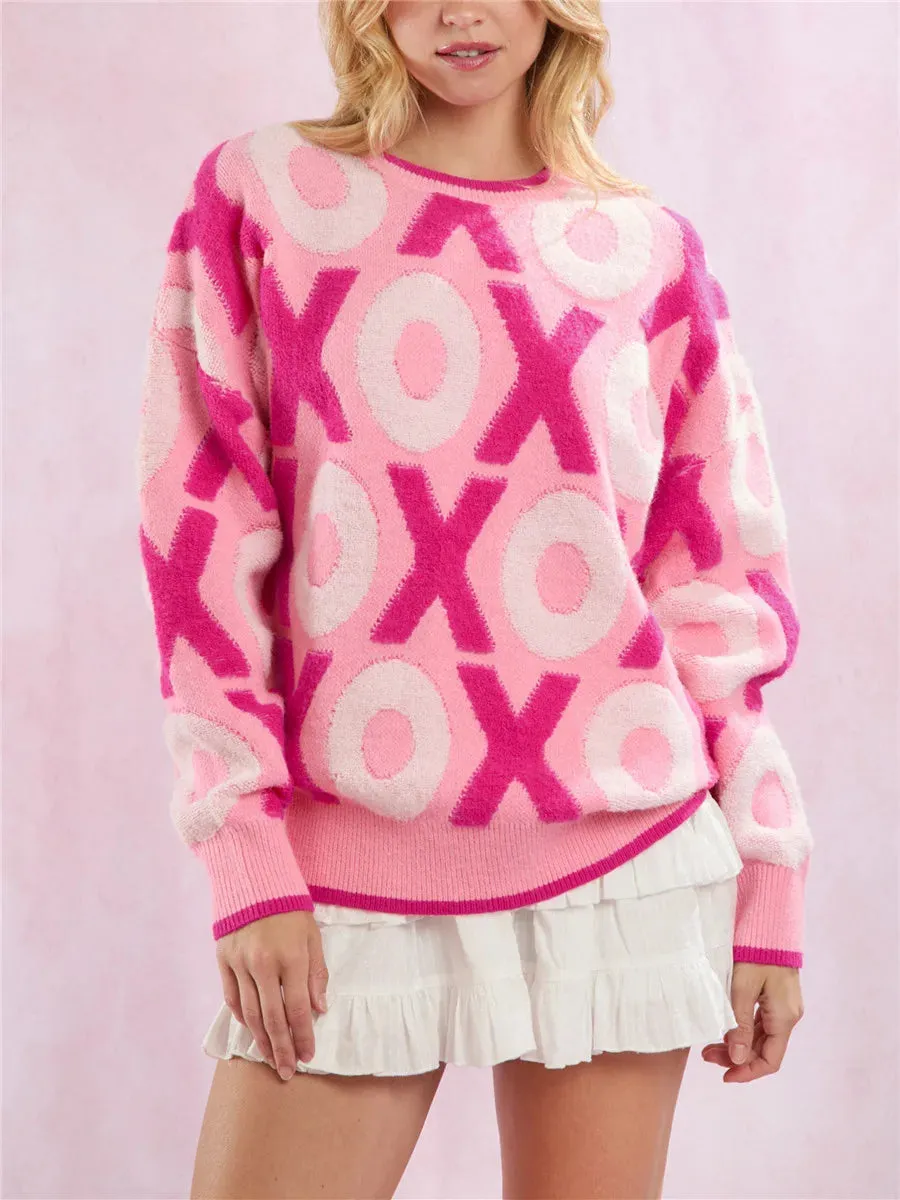 Women’s Heart Jacquard Knit Sweater