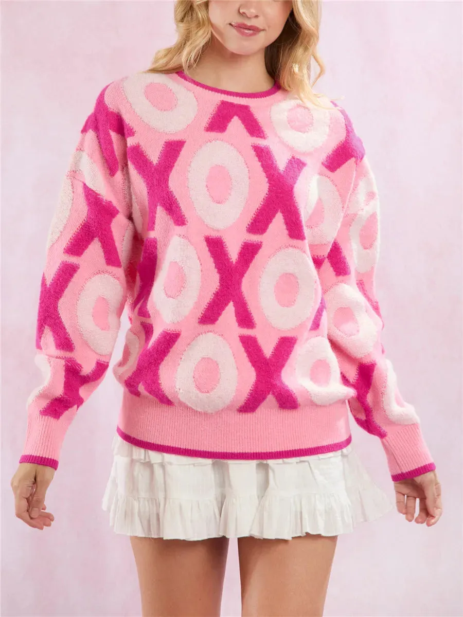 Women’s Heart Jacquard Knit Sweater
