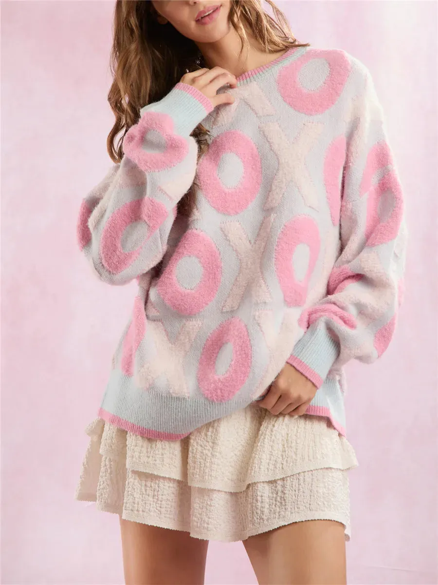 Women’s Heart Jacquard Knit Sweater