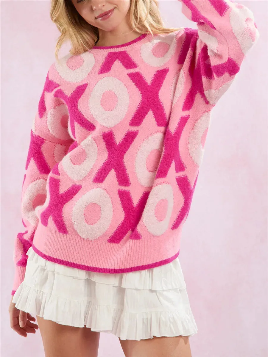 Women’s Heart Jacquard Knit Sweater