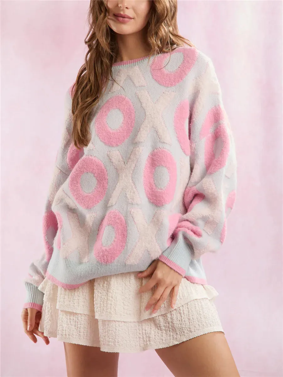 Women’s Heart Jacquard Knit Sweater