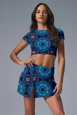 Women's Open-Back Crop Top and High-Waist Skort Set – 2-Piece Athletic Outfit for Tennis, Dance & Gym Workouts