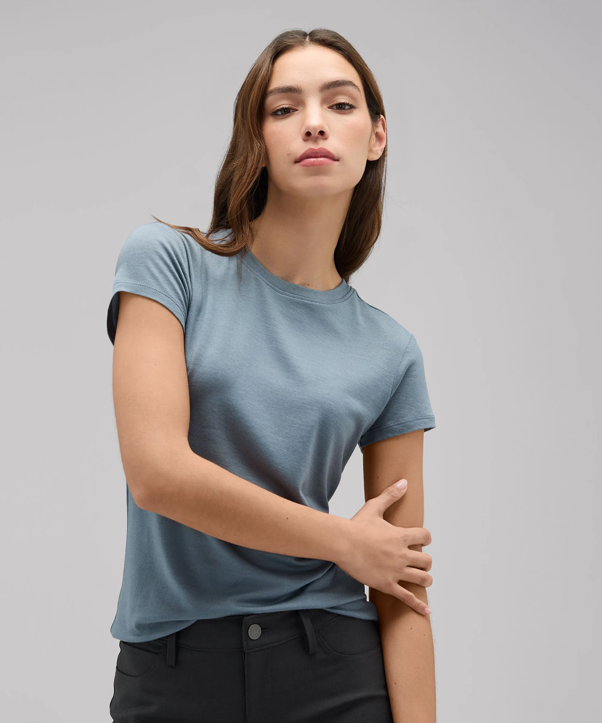 Women's Slim Merino Crew Neck T-Shirt
