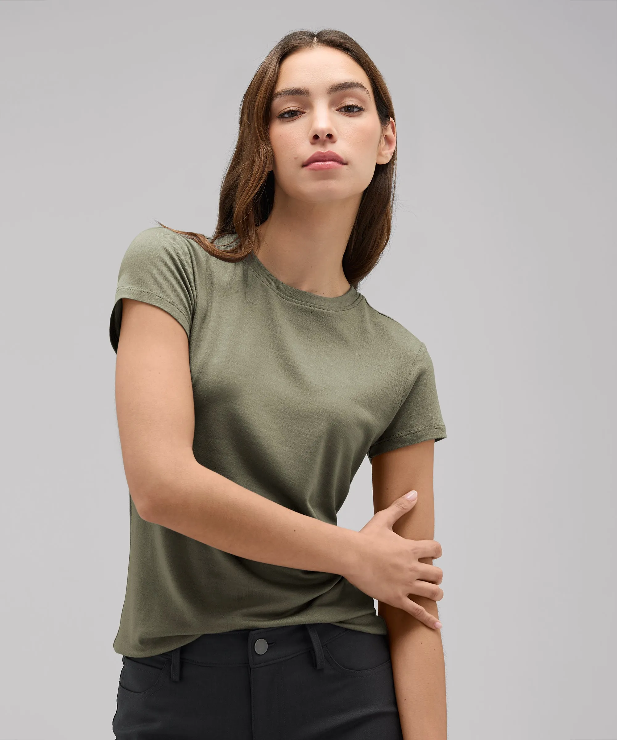 Women's Slim Merino Crew Neck T-Shirt