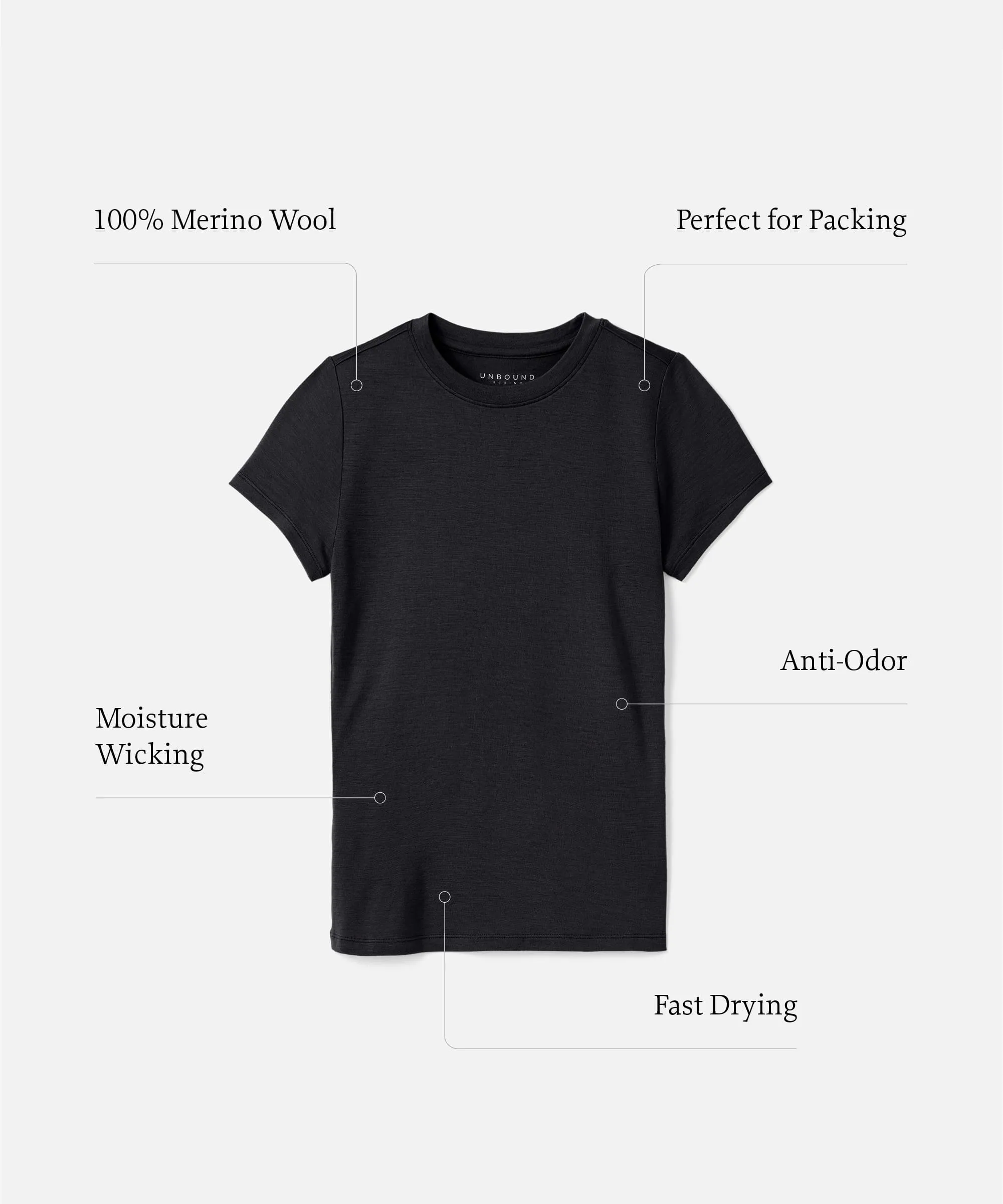 Women's Slim Merino Crew Neck T-Shirt