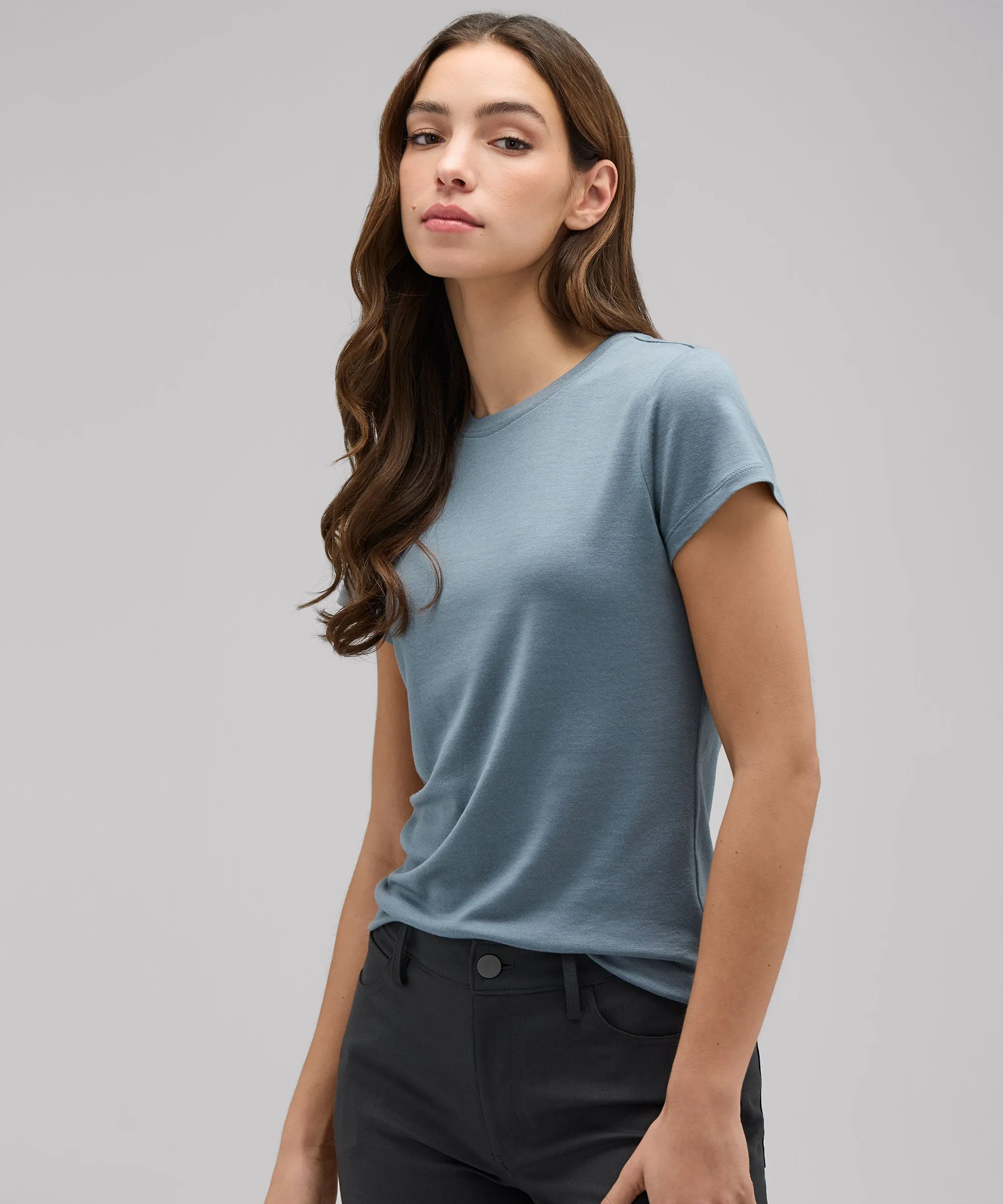 Women's Slim Merino Crew Neck T-Shirt