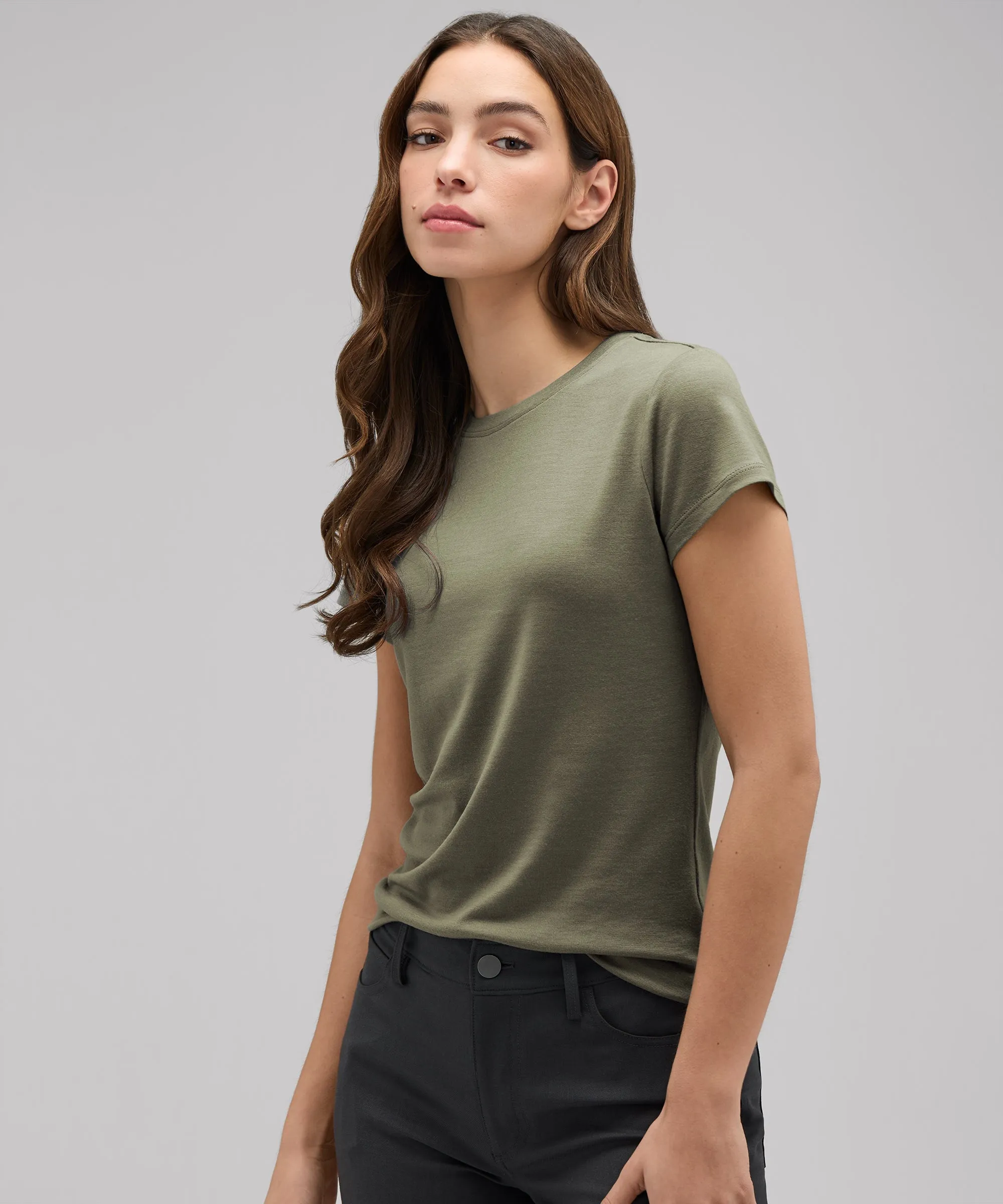 Women's Slim Merino Crew Neck T-Shirt