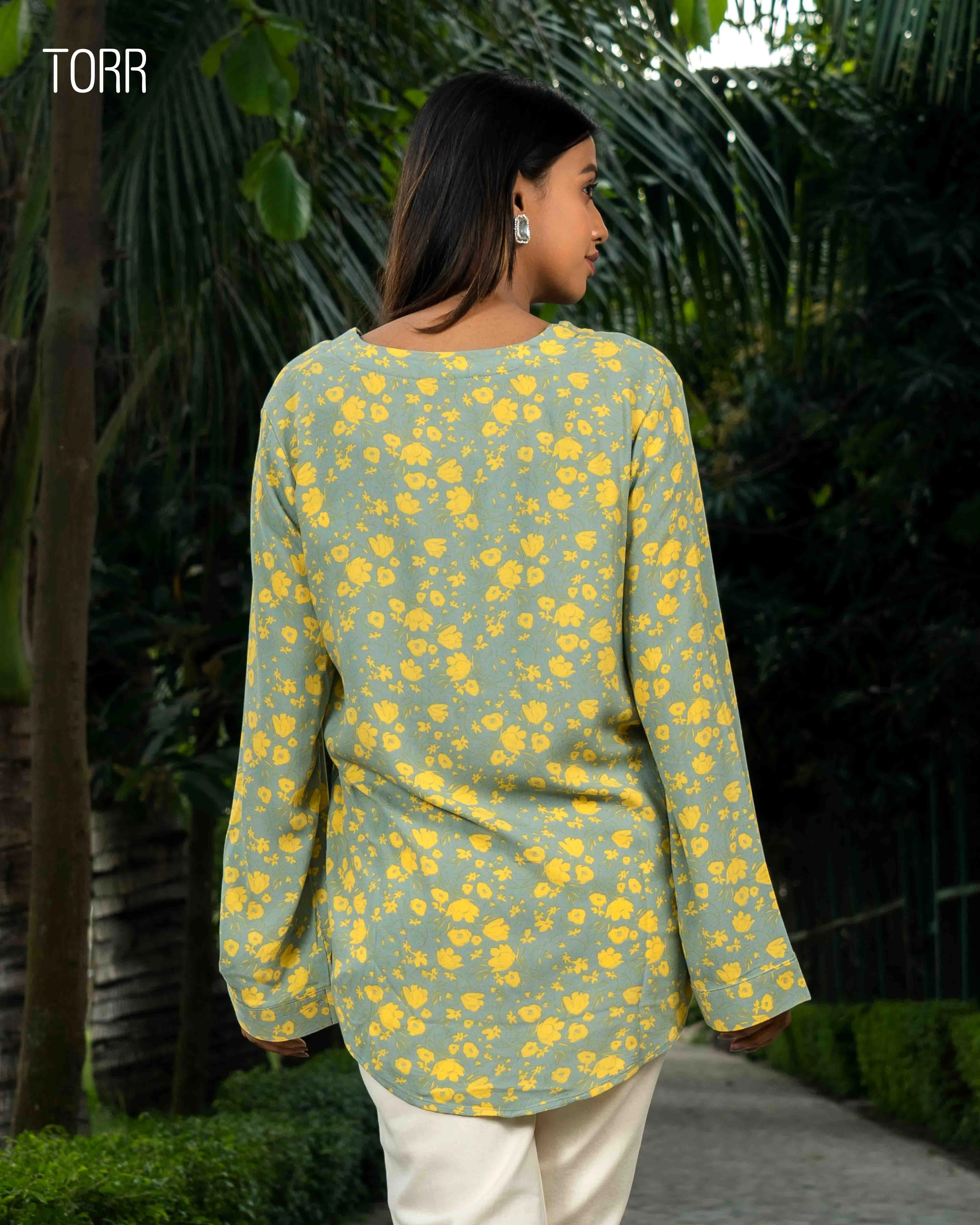 Women's Top | Yellow AOP