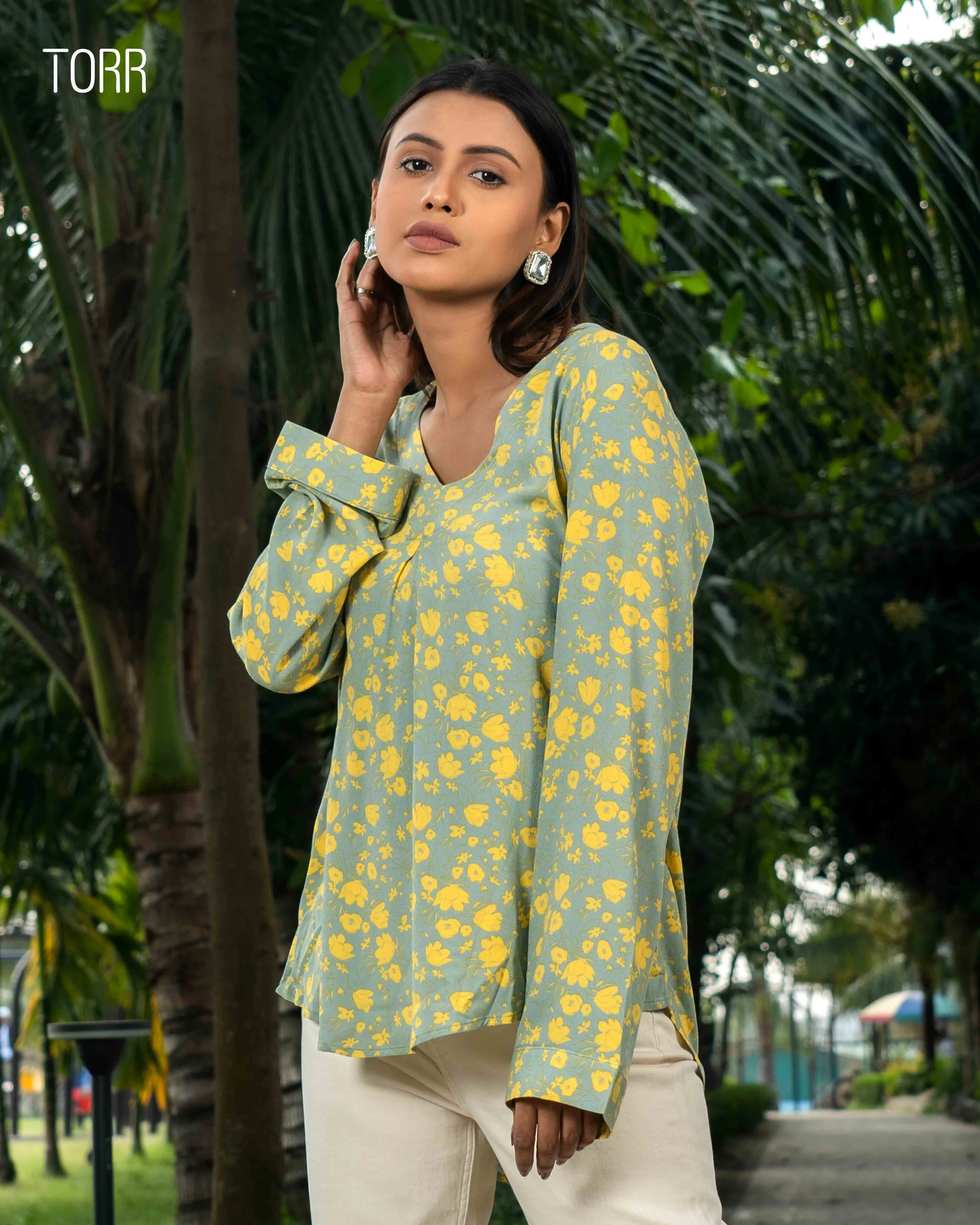 Women's Top | Yellow AOP