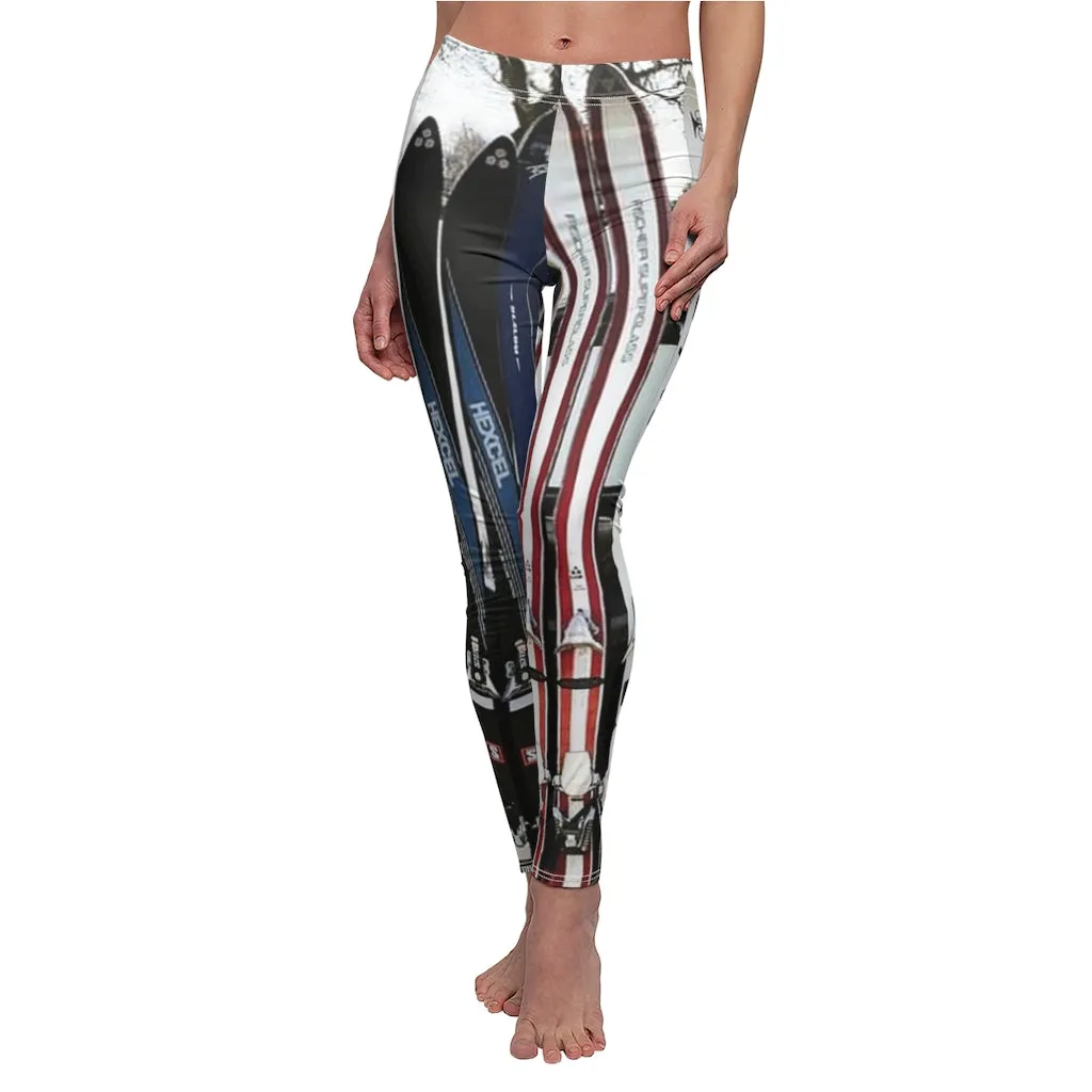 Women's Trendy Leggings - Vintage Skis Hexcel