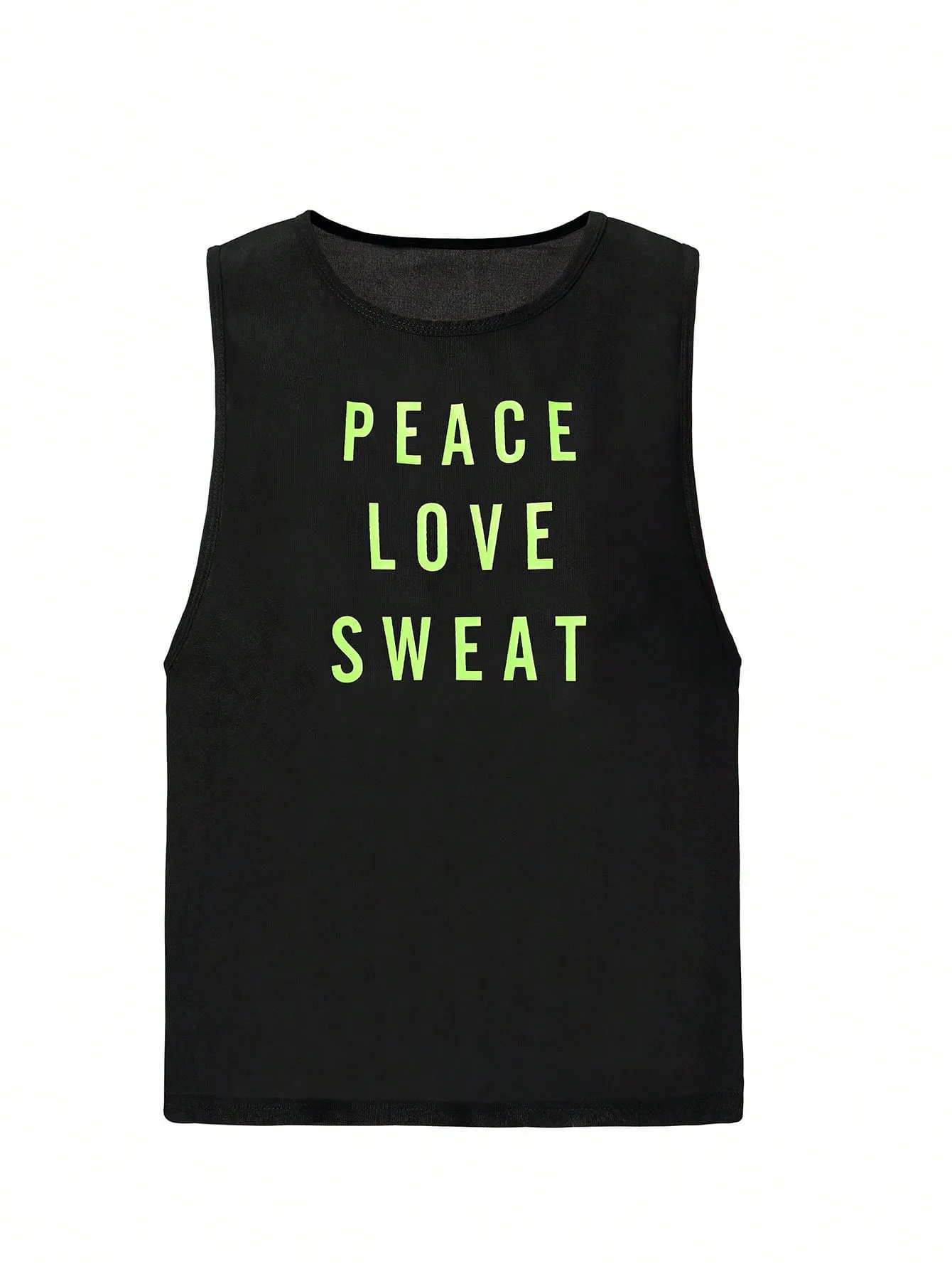 Yoga Trendy 3Pcs Letter Print Tank Top & Sports Bra & Graphic Leggings