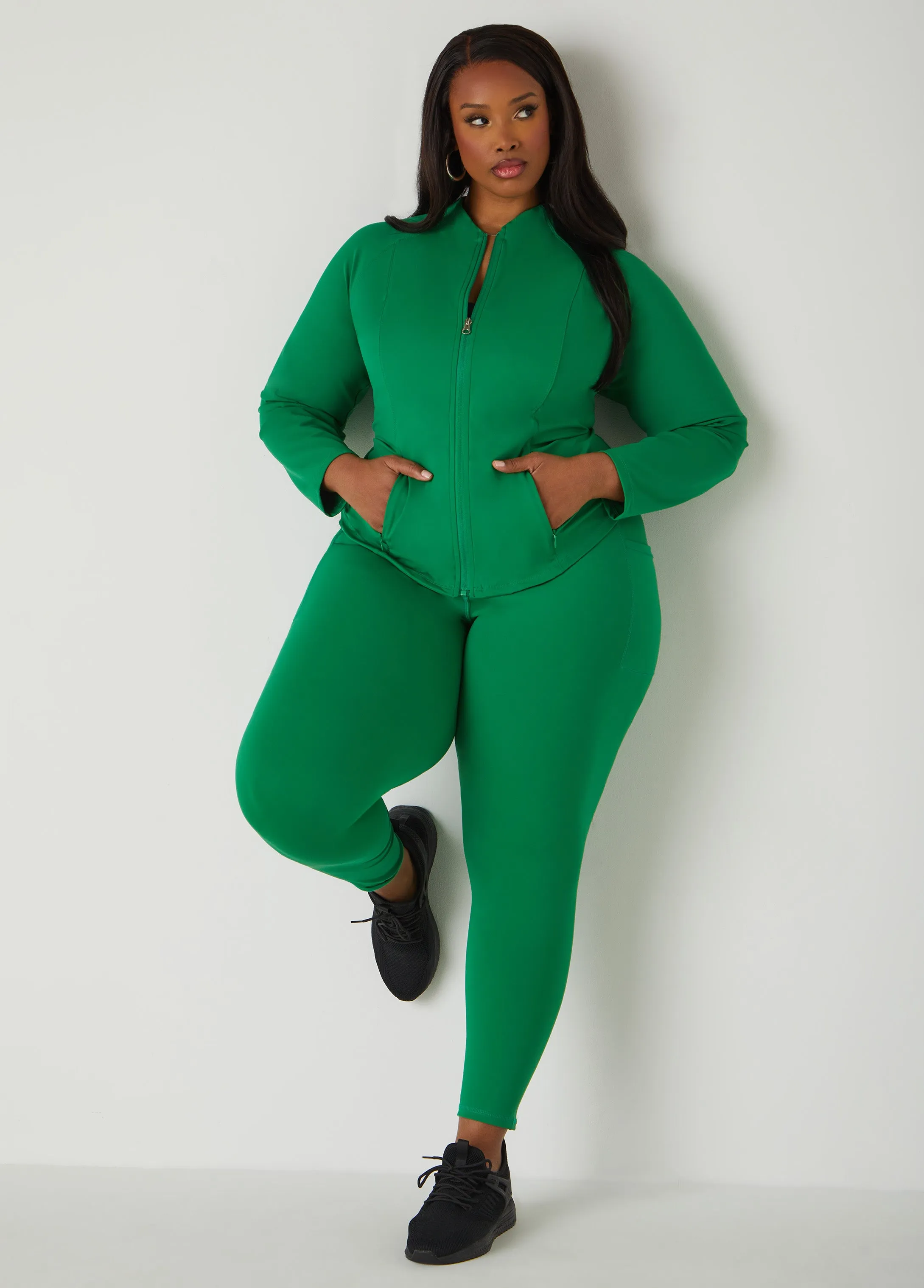 Zip Front Knit Athletic Jacket