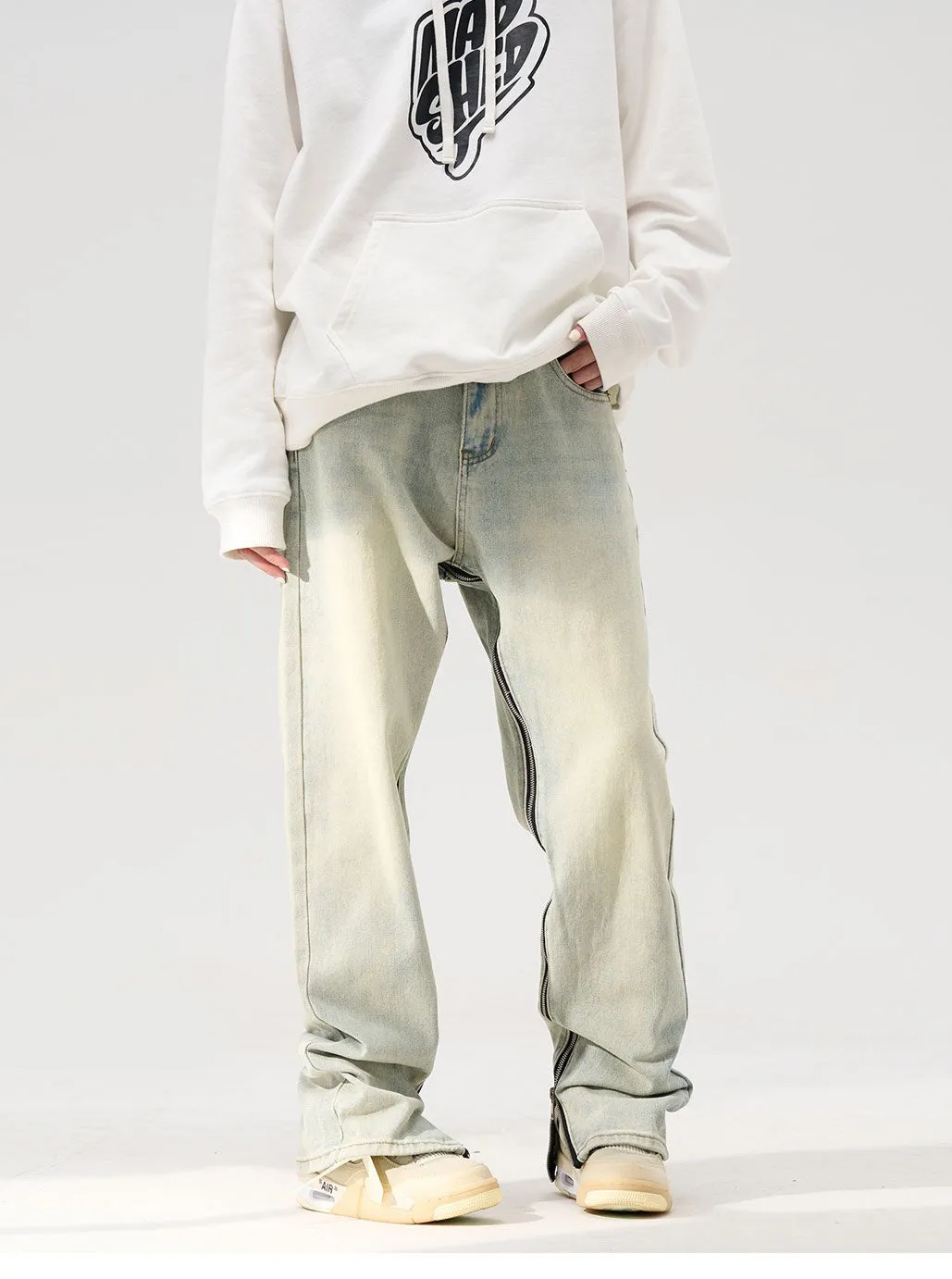 Zipper Inseam Jeans